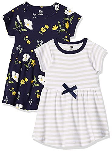 Infant and Toddler Girl Cotton Dresses Night Blooms, 0-3 Months