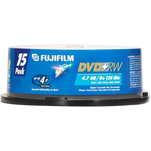 Fuji DVD+RW Rewritable 4.7 GB / 120 Min Disc (15 Pack Spindle)