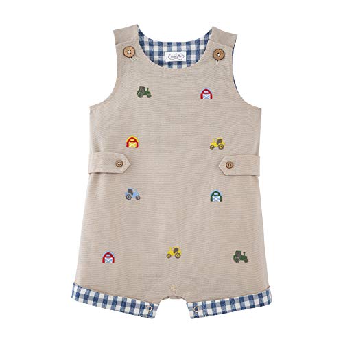 Baby Boys  Farm Schiffli Shortall, Tan, 3-6 Months