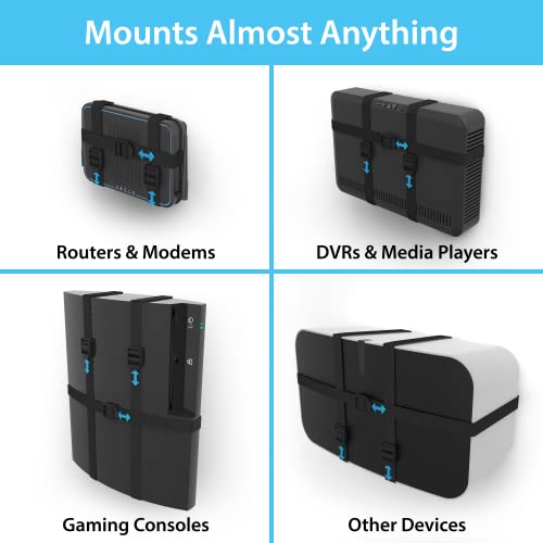 Universal Mount for Electronics - Adjustable Wall Mount for Your Router, Wireless System, Cable Modem, DVR, Xbox, Playstation, and More (Professional Shelf - Black)