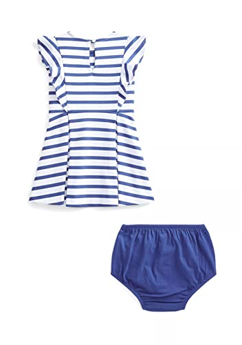 Baby Girls Striped Ruffled Ponte Dress and Bloomer 2 Piece Set (as1, Age, 3_Months, L_B(3257)/W, 3 Months)