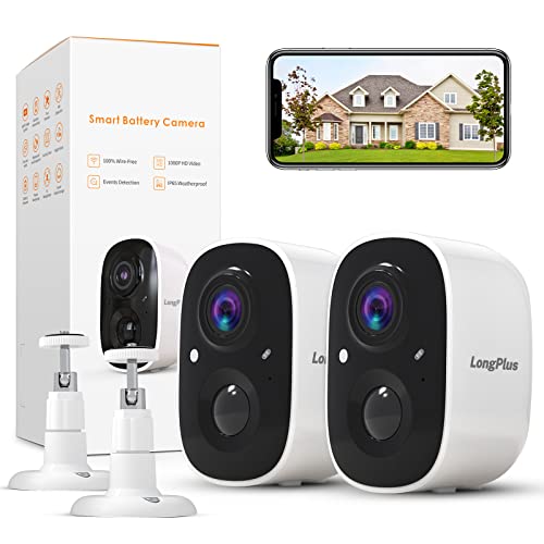 Wireless Outdoor Security Camera 2 Pack with Night Vision and Audio