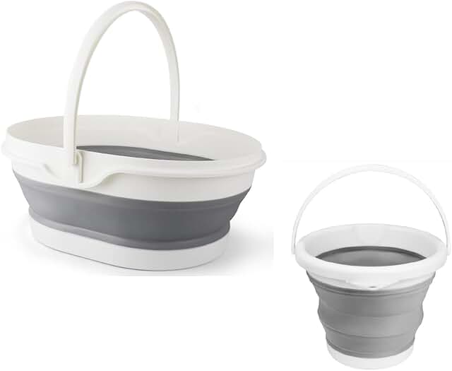 Collapsible Foot Bath and Cleaning Buckets