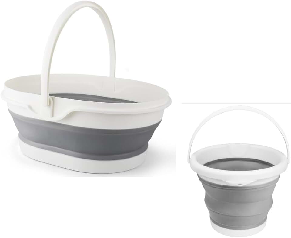 Collapsible Foot Bath and Cleaning Buckets