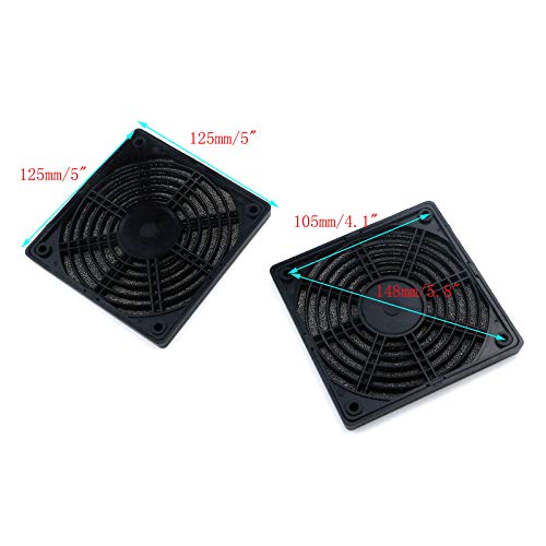 Cooling Fan Filter 4Pcs 120mm 3 in 1 Computer Dustproof Filter PC Fan Dust Filter Cover Cooling Fan Dust Filter Cover Grill with Sponge and Screws(Black)