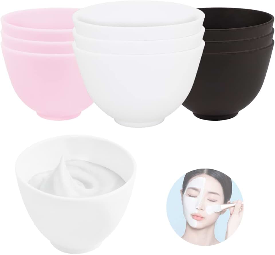 9-Piece Silicone Face Mask Mixing Bowls for Home Use