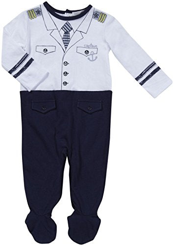 My Little Ship Playwear Footie  Baby  - Blue-3 Months