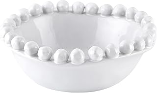 Small white beaded ceramic bowl for table sugar