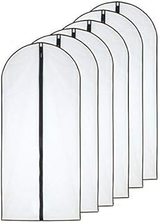 Set of 6 Clear Hanging Garment Bags, 24x60 inches