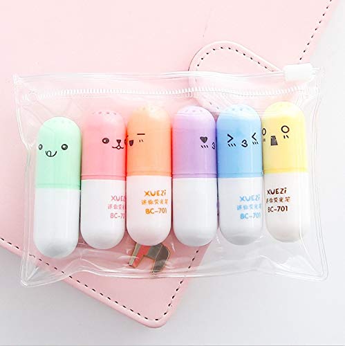 Mini Pill-Shaped Highlighter Pen Set for Writing and Drawing