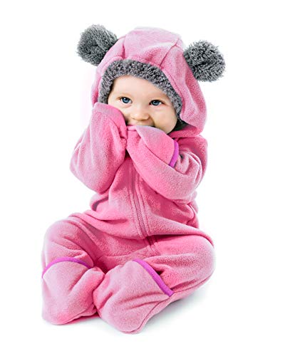 Fleece Baby Bunting Bodysuit - Infant Pajamas Kids Hooded Romper Outerwear Toddler Jacket