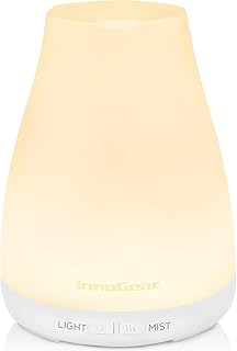 White ultrasonic essential oil diffuser with 7 LED colors