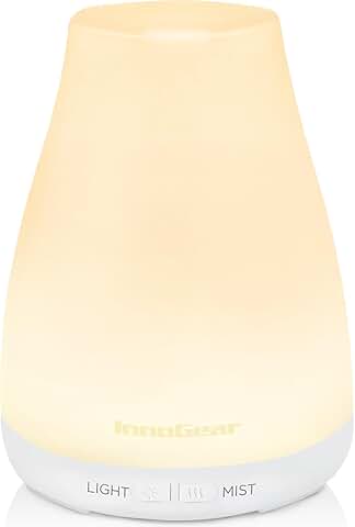 White ultrasonic essential oil diffuser with 7 LED colors