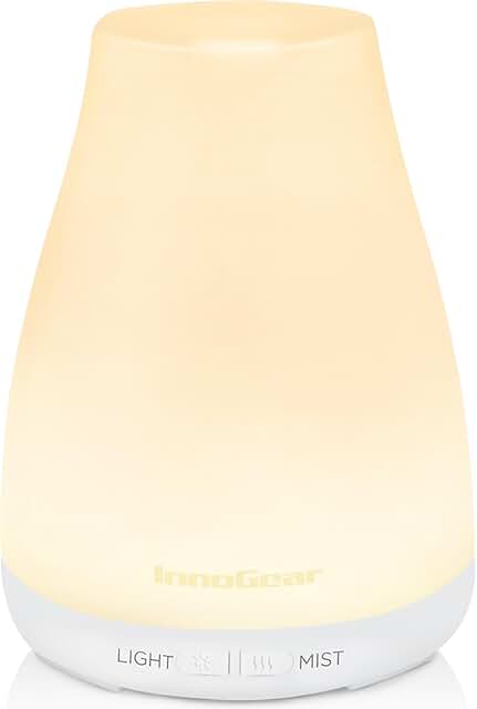 White ultrasonic essential oil diffuser with 7 LED colors