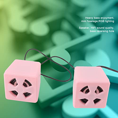 1 Pair of 3.5mm Desktop Speakers,Compact Laptop Speakers,Powerful Bass,Adjustable Volume,Compatible with 3.5mm Interface,USB Interface,Connectable to PC and Mobile Phone