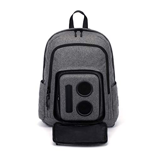 Bluetooth Speaker Backpack with 20-Watt Speakers & Subwoofer for Parties/Festivals/Beach/School. Rechargeable, Works with iPhone & Android(Gray, 2022 Edition)