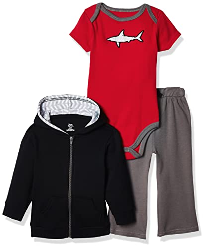 Hoodie, Bodysuit, and Pants Set, Shark, 0-3 Months