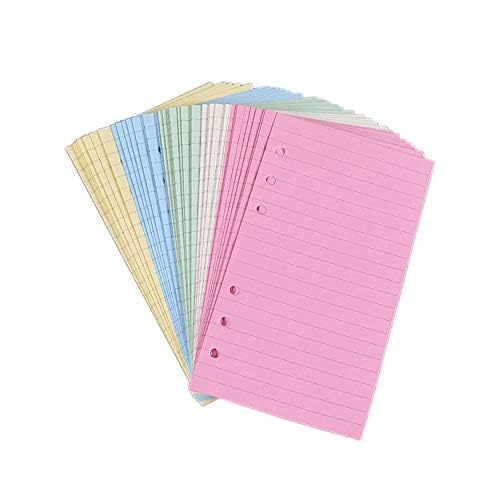 Colorful 6-Hole Ruled Refills for Personal Organizer, 100 Sheets