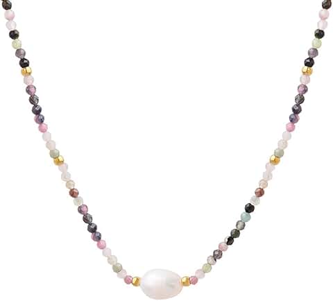 Colorful Boho Beaded Pearl Necklace for Women