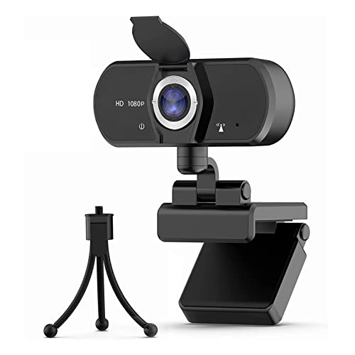 1080P HD Webcam with Microphone and Privacy Cover, Full HD Web Camera for Laptop Desktop Computers, USB Webcam for Live Streaming, Conference, Gaming, Video Calling by