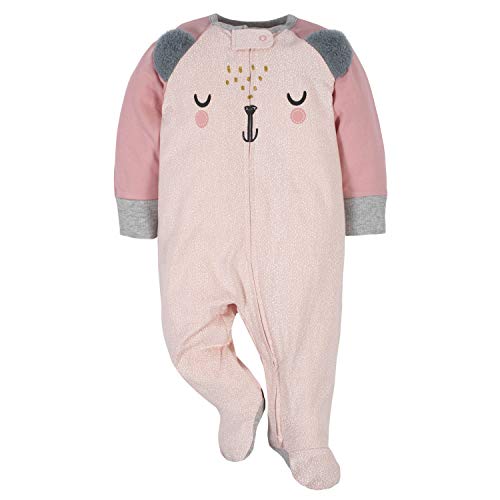 Baby Girls' 4 Pack Sleep 'N Play Footie, Bear Pink, 6-9 Months