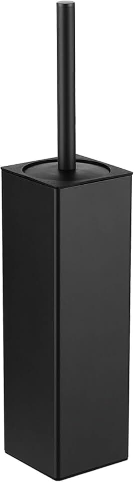Matte Black Toilet Brush and Holder Set for Bathroom Storage