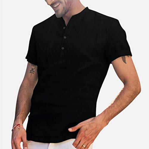 Men's t-Shirts Graphic Men‘s Long Sleeve Lattice Plaid Painting Patchwork Large Size Top Blouse Shirts(Black,XXX-Large)