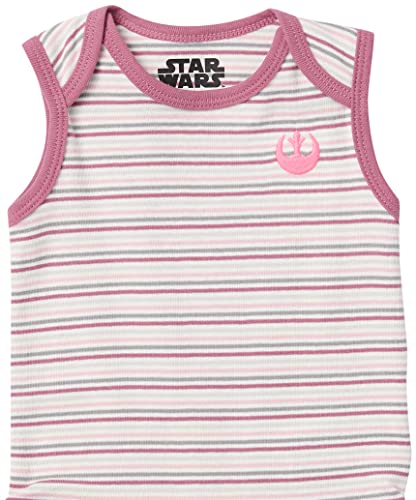 Disney | Star Wars | Princess Baby Girls' Sleeveless Bodysuits, Pack of 6, Star Wars Tiny Rebel, Preemie