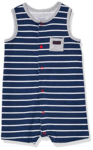 Baby Boys  Sleeveless Romper, Navy Grey, 3-6 Months