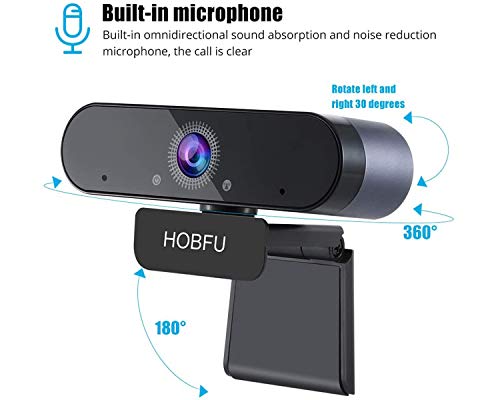 1080P Webcam with Microphone for Desktop, Mac, Laptop, Stream Webcam 30fps USB HD Web Camera with Facial-Enhancement Technology