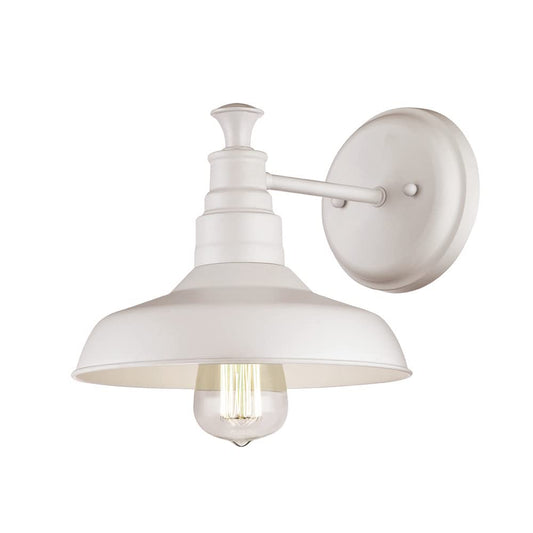 579649 Kimball Industrial Farmhouse 1-Light Indoor Wall Light with Metal Shade for Hallway Bathroom Kitchen Foyer, Antique White