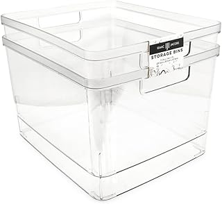 Two Extra-Large Clear Storage Bins with Handles