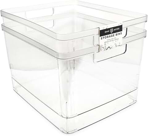 Two Extra-Large Clear Storage Bins with Handles