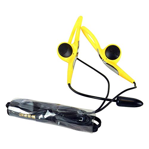 Wired Headset - Microphone Headset - Wired Headset with Microphone - Headset with Microphone - Slimline Clip-On w/Positional Microphone, - Yellow