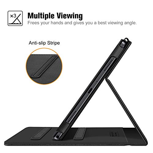 Case for Samsung Galaxy Tab A7 10.4 inch 2022/2020 Model (SM-T500/T503/T505/T507), Multi-Angle Viewing Smart Stand Back Cover with Pocket, Auto Wake/Sleep, Black