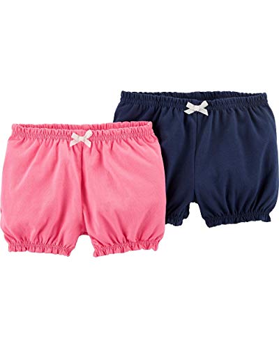 Baby Girls' 2-Pack Bubble Shorts (Pink/Navy, Nb)