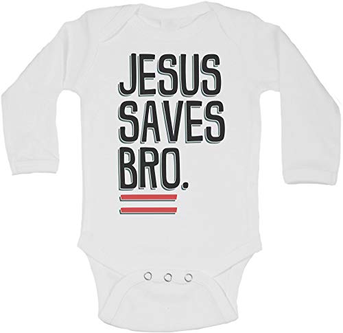 Cute Boys Religious Toddler Shirts and Bodysuits Jesus Saves Bro  Christian Collection 0-3 Months, White