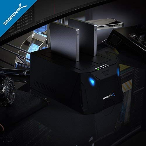 USB 3.0 to SATA I/II/III Dual Bay External Hard Drive Docking Station for 2.5 or 3.5in HDD, SSD with Hard Drive Duplicator/Cloner Function [10TB Support] (EC-HD2B)