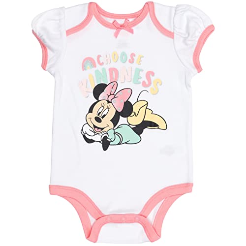 Minnie Mouse Infant Baby Girls 5 Pack Short Sleeve Bodysuits Multicolored 18 Months