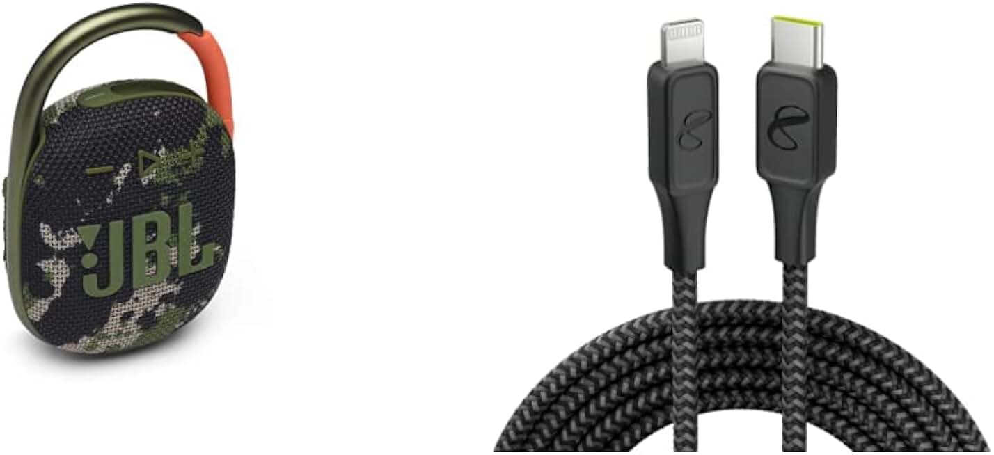 Portable Bluetooth Speaker and USB-C Fast Charging Cable