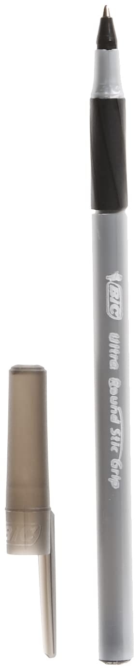 12 Black Ballpoint Pens with Soft Grip for Comfort