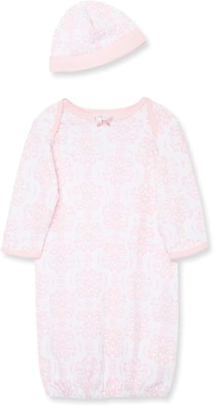 Baby Girl 2-Piece Cotton Nightgown and Cap Set