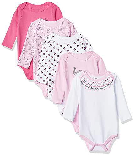 Uni   Cotton Long-Sleeve Bodysuits Boho Elephant, 0-3 Months