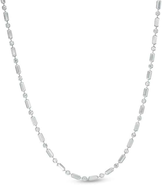 Sterling Silver Beaded Chain Necklace and Anklet