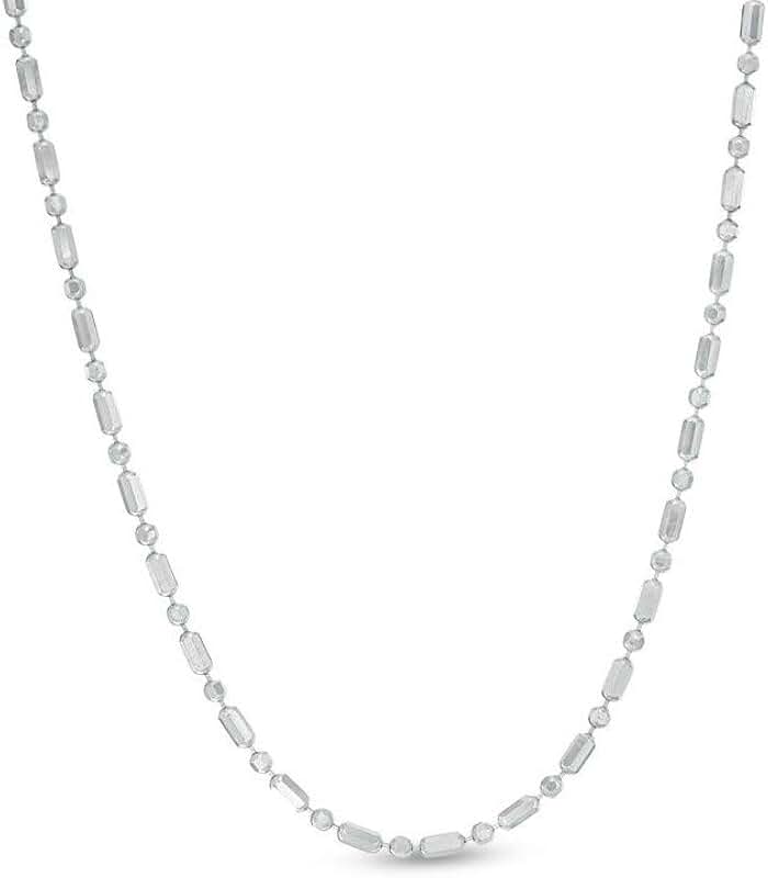 Sterling Silver Beaded Chain Necklace and Anklet
