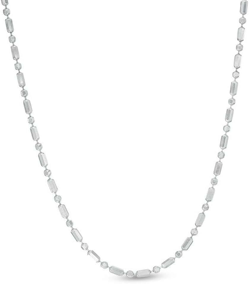 Sterling Silver Beaded Chain Necklace and Anklet