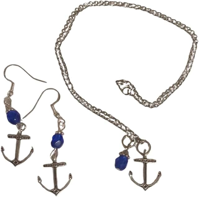 Dark Blue Crystal Necklace and Earring Set