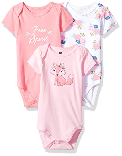 Unisex  Cotton Bodysuits Floral Fox, 3-6 Months