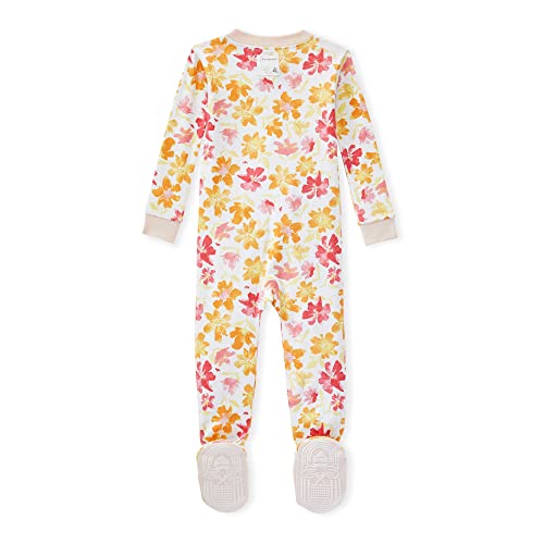 Girls' Pajamas, Zip Front Non-Slip Footed Sleeper Pjs, 100%  Cotton, Farmhouse Gardens, 12 Months