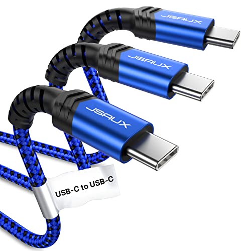 '- USB C to USB C Cable [10ft/6.6ft/3.3ft] Type C Charger Fast Charging Cord 60W Compatible with Samsung Galaxy S22 S21 S20 Ultra Plus Note 20 10, Pixel 6 XL, iPad Mini 6/Pro/Air-Blue